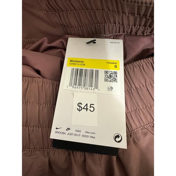 Nike Women's One Dri-FIT Mid-Rise Shorts 3 Smokey Mauve / Reflective Silv S NEW - Picture 7 of 8